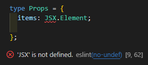 JSX is not defined.
