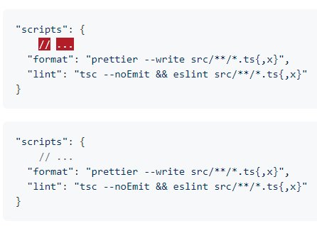 md에서 주석있는 json 스니펫 표현하기