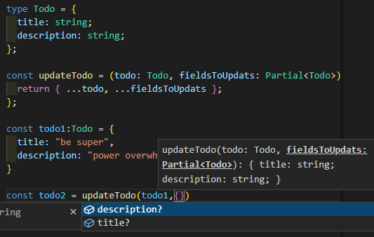 typescript Partial