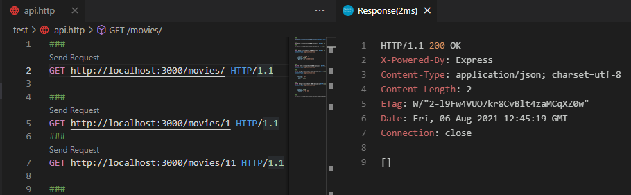 vscode extension rest client